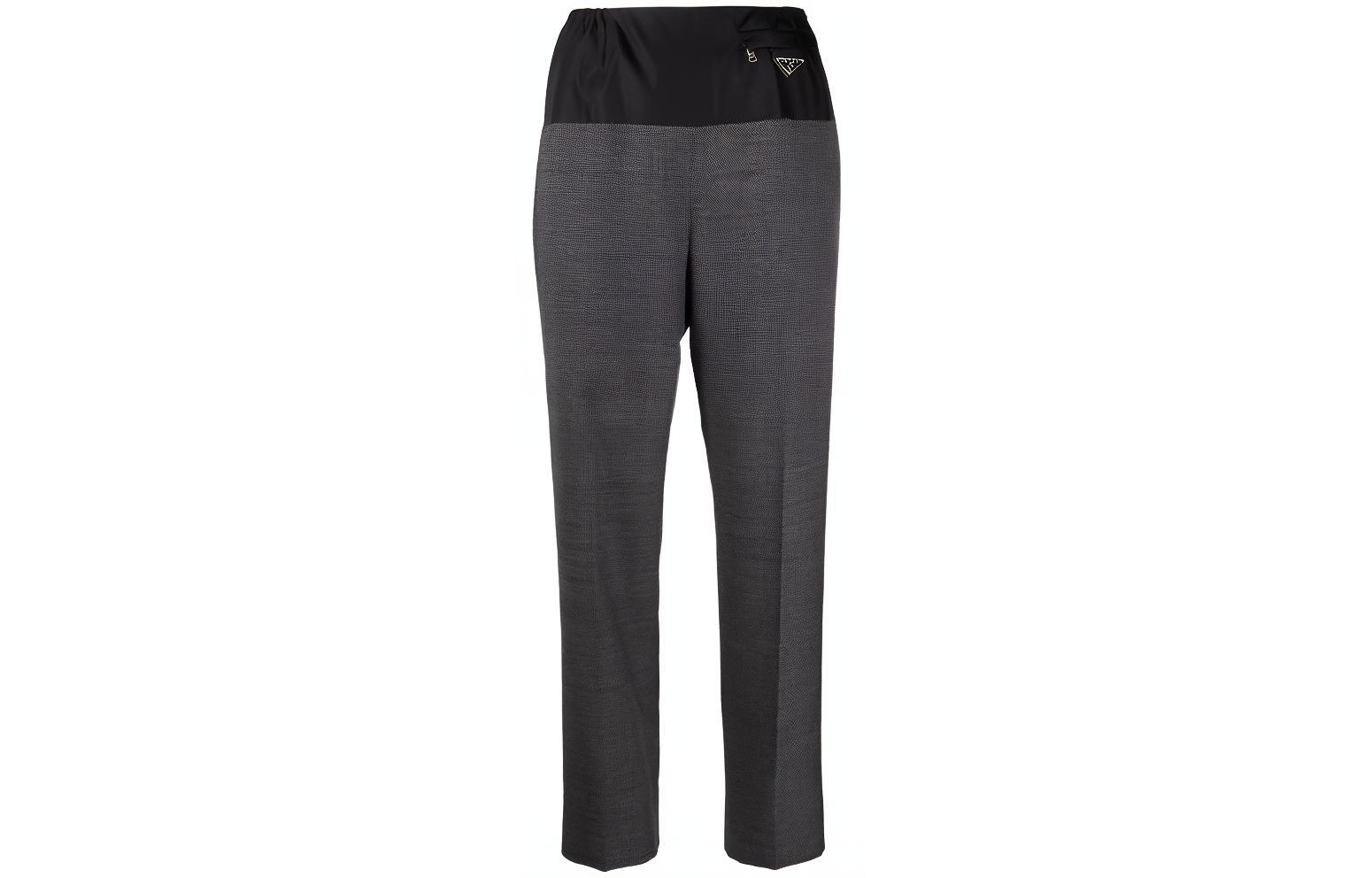 (Women) PRADA SS23  Grey Solid Straight-Leg Casual Pants P259E-1Y3W-F0H16