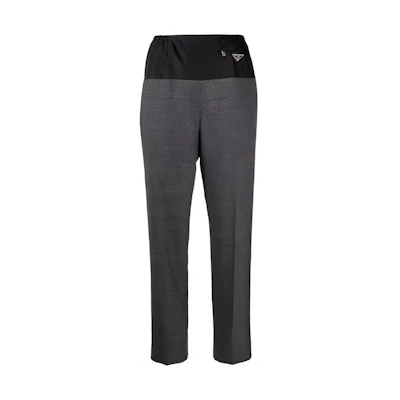 (Women) PRADA SS23 Grey Solid Straight-Leg Casual Pants P259E-1Y3W-F0H16