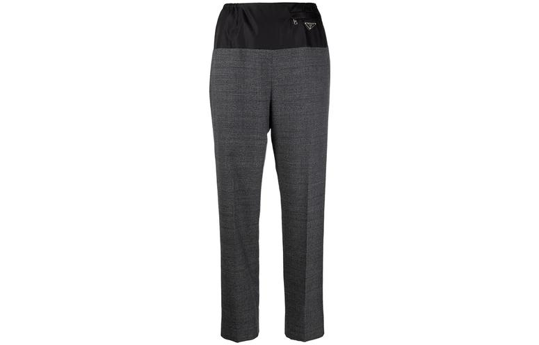 Order (Women) PRADA SS23  Grey Solid Straight-Leg Casual Pants P259E-1Y3W-F0H16
