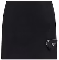 (Women) PRADA SS23 High-Waist Casual Mini Skirt in Solid Black 21X926-1WQ8-F0002 (Women) PRADA SS23 High-Waist Casual Mini Skirt in Solid Black 21X926-1WQ8-F0002