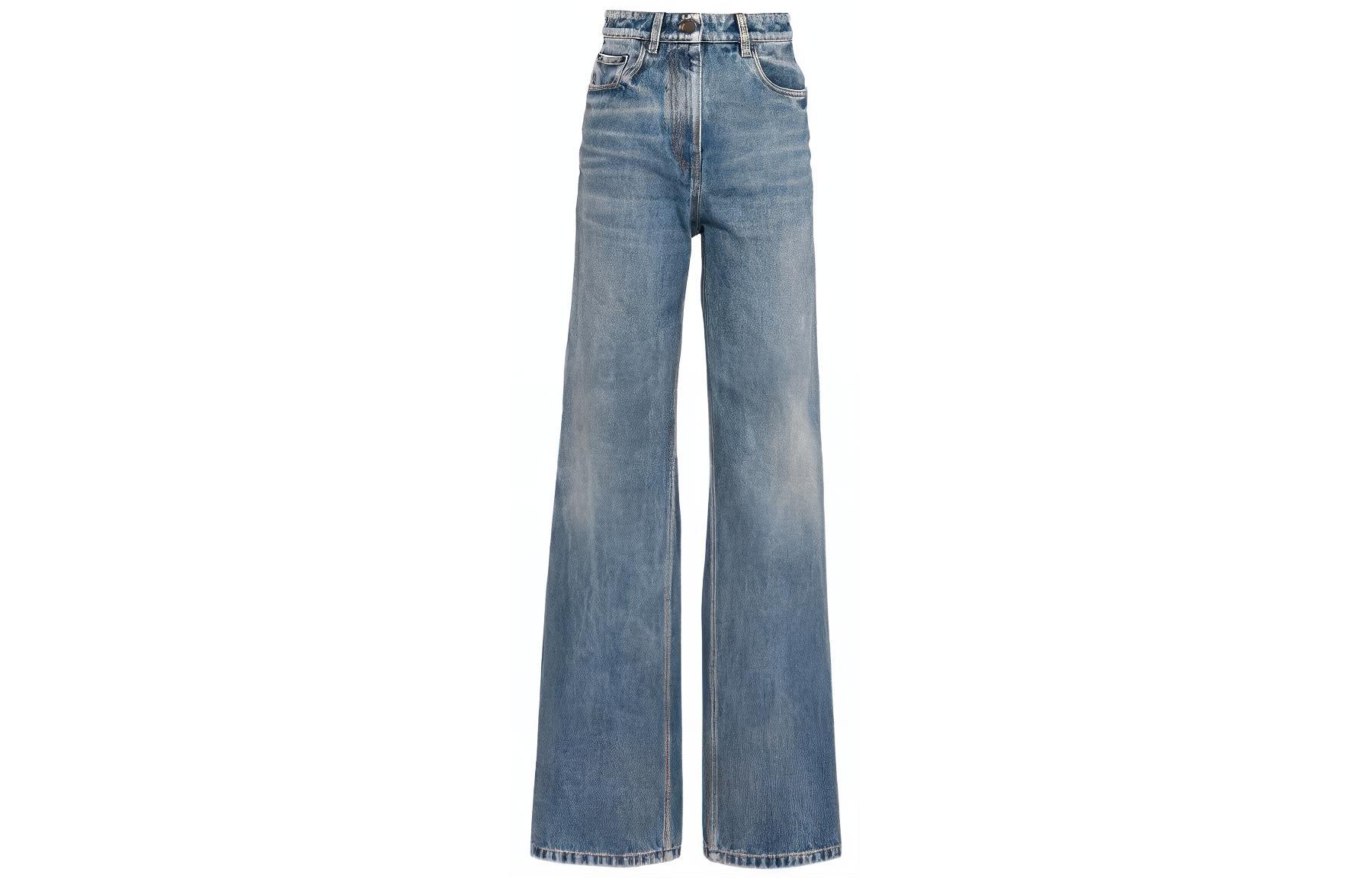 (Women) PRADA SS23  High-Waist Light Blue Denim Jeans with Five Pockets. GFP492-12O0-F0BAU-S-231
