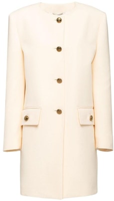 (Women) PRADA SS23 Ivory Wool Coat Outerwear Without Collar. P611Q-1EVU-F0018-S-231 Buy (Women) PRADA SS23 Ivory Wool Coat Outerwear Without Collar. P611Q-1EVU-F0018-S-231