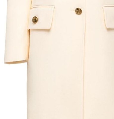 (Women) PRADA SS23 Ivory Wool Coat Outerwear Without Collar. P611Q-1EVU-F0018-S-231 Sizing (Women) PRADA SS23 Ivory Wool Coat Outerwear Without Collar. P611Q-1EVU-F0018-S-231