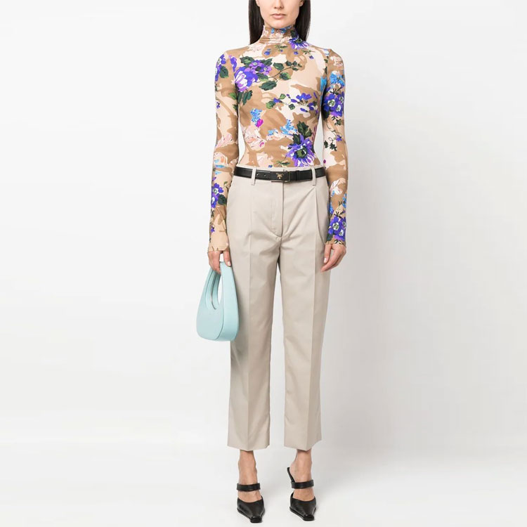 (Women) PRADA SS23  Khaki Pleated Dress Trousers Ankle-Length P287G-12NS-F0A08-S-231 圖 3