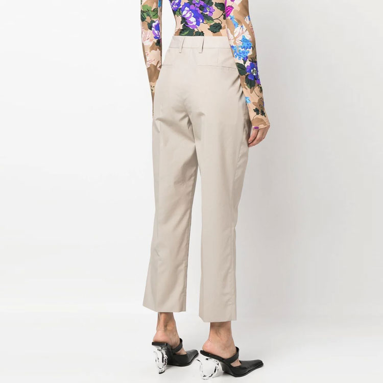 (Women) PRADA SS23  Khaki Pleated Dress Trousers Ankle-Length P287G-12NS-F0A08-S-231 圖 4