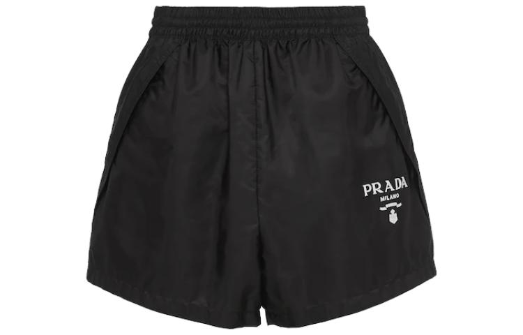(Women) PRADA SS23  Letter Print Casual Shorts Black 22X901-1WQ9-F0002-S-231