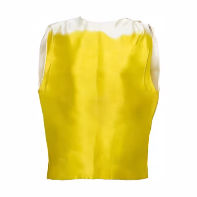 (Women) PRADA SS23 Lime Green Sleeveless Colorblock Sunproof Pullover Shirt. P933L-125C-F0322-S-231