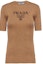 Order (Women) PRADA SS23 Logo Knit Short Sleeve Sweater Top Camel Brown. P24T1F-11MY-F0040