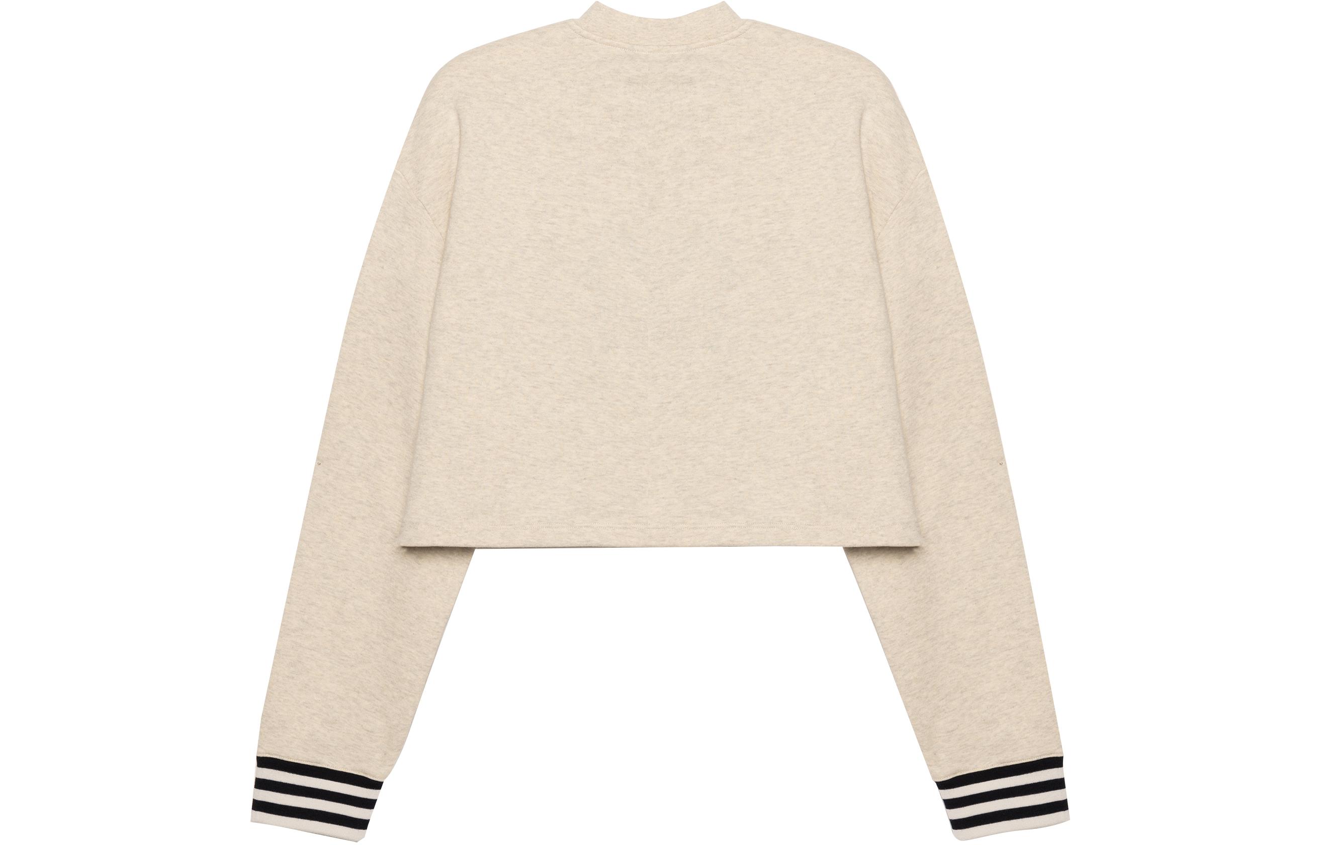 Lookbook (W) 普拉达 SS23 标志印花短款圆领卫衣 米白色. 134676-1X6Q-F0018