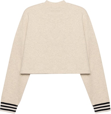 (W) 普拉达 SS23 标志印花短款圆领卫衣 米白色. 134676-1X6Q-F0018 Lookbook (W) 普拉达 SS23 标志印花短款圆领卫衣 米白色. 134676-1X6Q-F0018