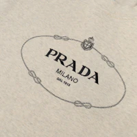 Sizing (W) PRADA SS23 徽標印花短版圓領長袖上衣 米白色 134676-1X6Q-F0018