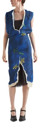 (W) PRADA SS23 Vestido Ajustado Sin Mangas Estampado Morado Azul Oscuro. P3J89-126G-F0016-S-231 Lookbook (W) PRADA SS23 Vestido Ajustado Sin Mangas Estampado Morado Azul Oscuro. P3J89-126G-F0016-S-231