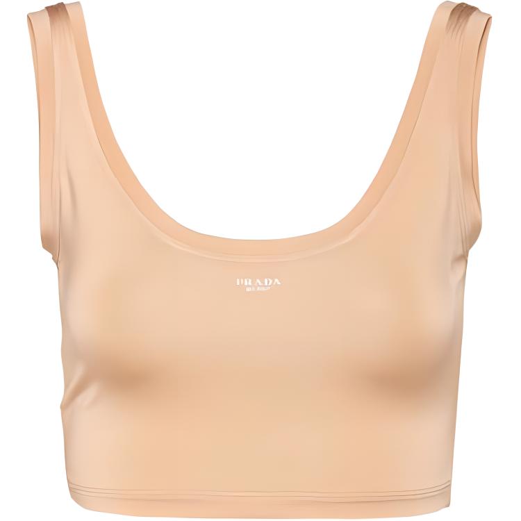 Order (Women) PRADA SS23  Solid Color Letter Print Crop Tank Top Orange. 39556-12IB-F0770-S-231