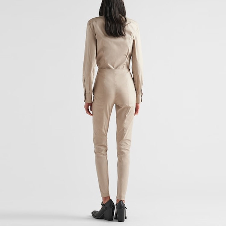 Shop (Women) PRADA SS23  Solid Color Zipper Hem Casual Pants in Limestone. P211H-12VC-F0A08-S-231