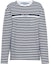 Buy (Women) PRADA SS23 Striped Logo Print Long Sleeve T-Shirt Blue White 34642-12T2-F022X-S-231