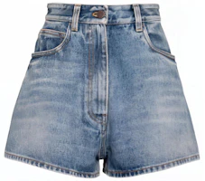 (Women) PRADA SS23 Washed High-Waist Denim Shorts Blue GFP495-12O0-F0BAU-S-231 (Women) PRADA SS23 Washed High-Waist Denim Shorts Blue GFP495-12O0-F0BAU-S-231