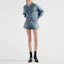 Lookbook (W) PRADA SS23 Celana Pendek Denim High-Waist Biru Terbaru GFP495-12O0-F0BAU-S-231
