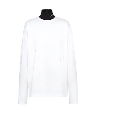 (Women) PRADA SS23 White Colorblock Logo T-Shirt. 34641-1109-F0964-S-222