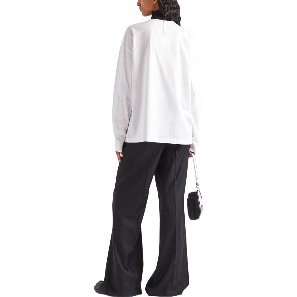 (Women) PRADA SS23  White Colorblock Logo T-Shirt. 34641-1109-F0964-S-222 圖 4