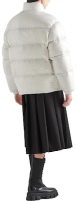(Women) PRADA SS23 White Puffer Jacket with Logo Print and High Collar. 292065-11A9-F0009-S-222 Shop (Women) PRADA SS23 White Puffer Jacket with Logo Print and High Collar. 292065-11A9-F0009-S-222