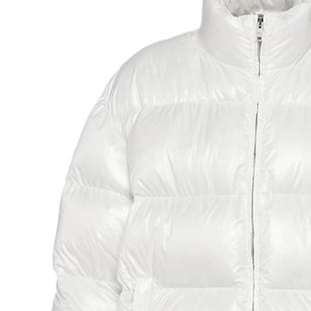 Sizing (Women) PRADA SS23  White Puffer Jacket with Logo Print and High Collar. 292065-11A9-F0009-S-222
