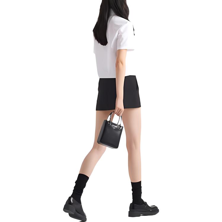 (Women) PRADA SS23  White Short-Sleeve Poplin Button-Up Shirt. P419G-1XV2-F0009-S-222 圖 4