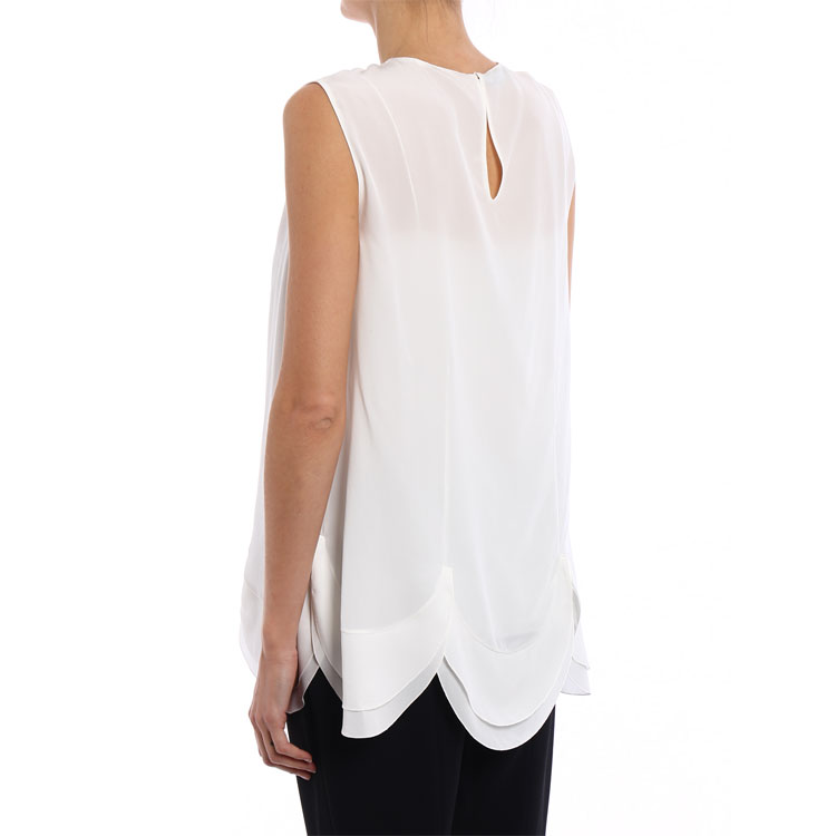 Purchase (W) PRADA SS23 Kemeja Tanpa Lengan Putih dengan Desain Lipat Anti Matahari P922E-1H51-F0304