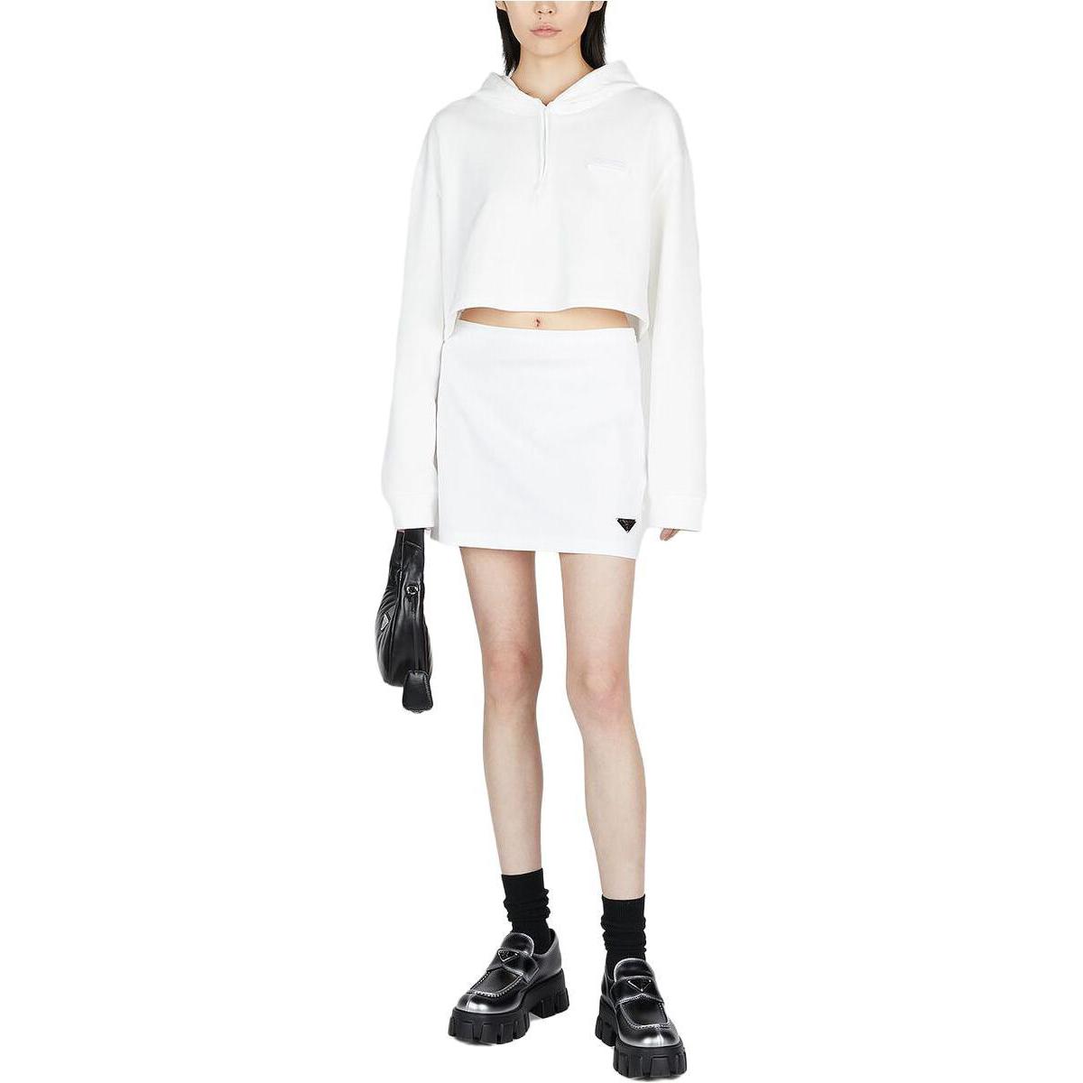 (Women) PRADA SS23  White Slim-Fit Casual Mini Skirt. 31127S23110Z0-F0009