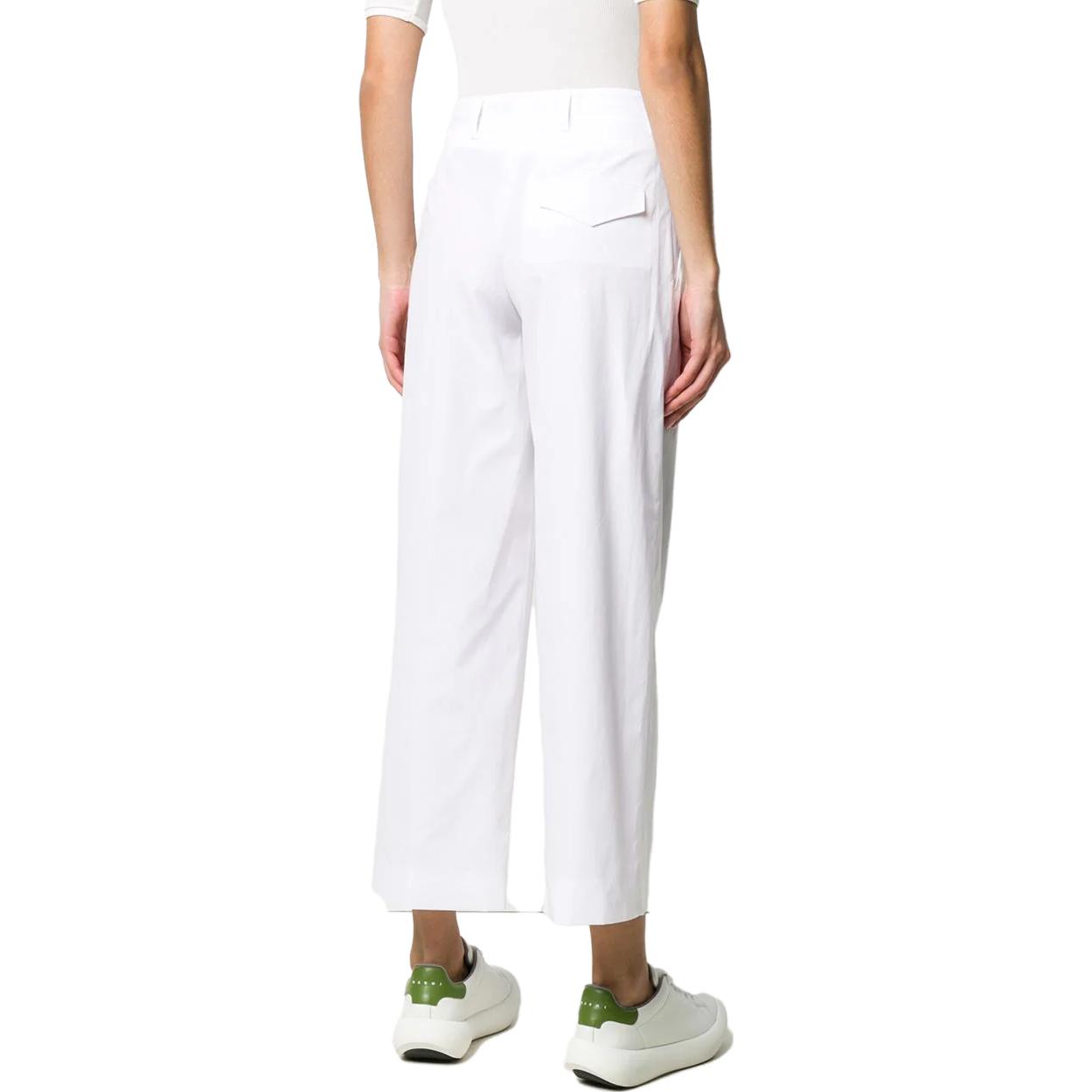 Shop (Women) PRADA SS23  White Straight-Leg Ankle-Zip Casual Pants P210D-1UCX-F0009-S-201