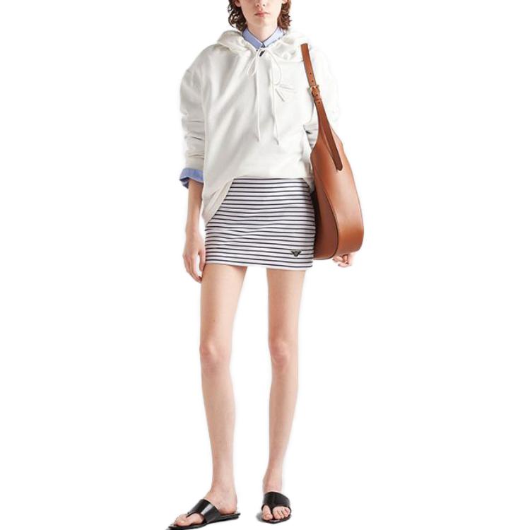 Purchase (W) 普拉达 SS23 白色条纹针织迷你裙 休闲装 31127-111L-F0UB0-S-231