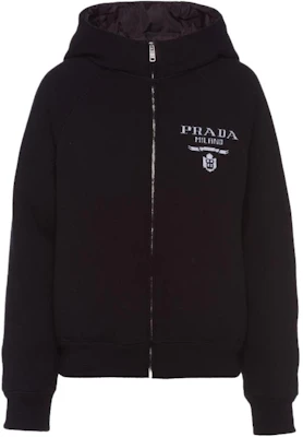 (Women) Prada SS23 Black Letter Logo Print Hooded Down Jacket P25I95-10J4-F0002 Buy (Women) Prada SS23 Black Letter Logo Print Hooded Down Jacket P25I95-10J4-F0002