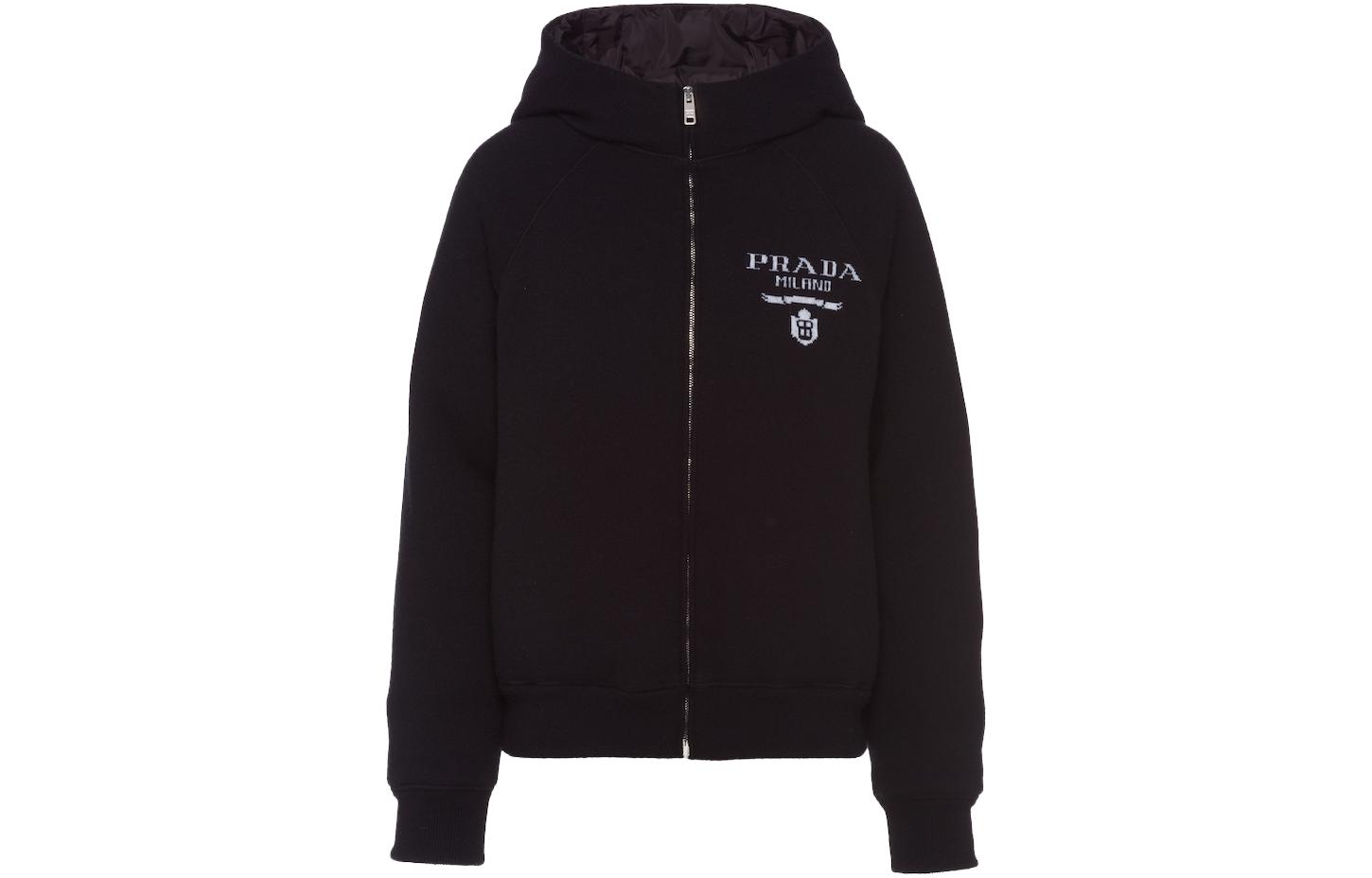 Order (Women) Prada SS23 Black Letter Logo Print Hooded Down Jacket P25I95-10J4-F0002