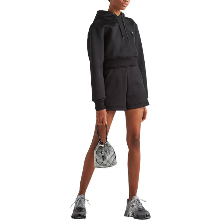 Lookbook (W) 普拉达SS23假日系列黑色抓绒连帽衫 134666-12EE-F0002-S-231