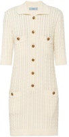 (Women) PRADA SS23 Ivory Knit Cotton Mini Short-Sleeve Dress for Women. 23959-1204-F0304-S-231 (Women) PRADA SS23 Ivory Knit Cotton Mini Short-Sleeve Dress for Women. 23959-1204-F0304-S-231