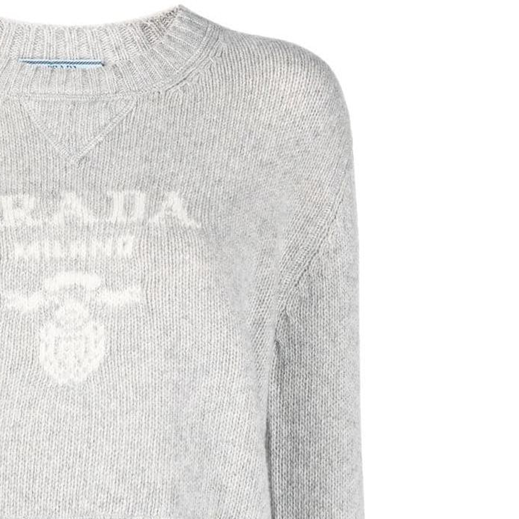 Sizing (Women) PRADA SS23 Logo Intarsia Crewneck Pullover Sweater Women’s Grey. P24U1T-1YMW-F0K44-S-231