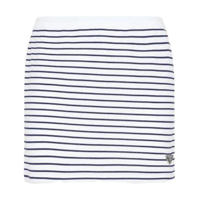 (Women) PRADA SS23 Printed Denim Skirt Women White 31127111LF0UB0
