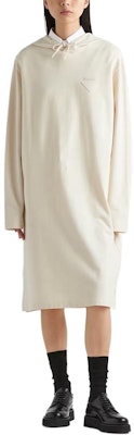 (W) 普拉达 SS24 米色带Logo抽绳连帽长袖连衣裙. 133309-14LY-F0018-S-OOO Lookbook (W) 普拉达 SS24 米色带Logo抽绳连帽长袖连衣裙. 133309-14LY-F0018-S-OOO