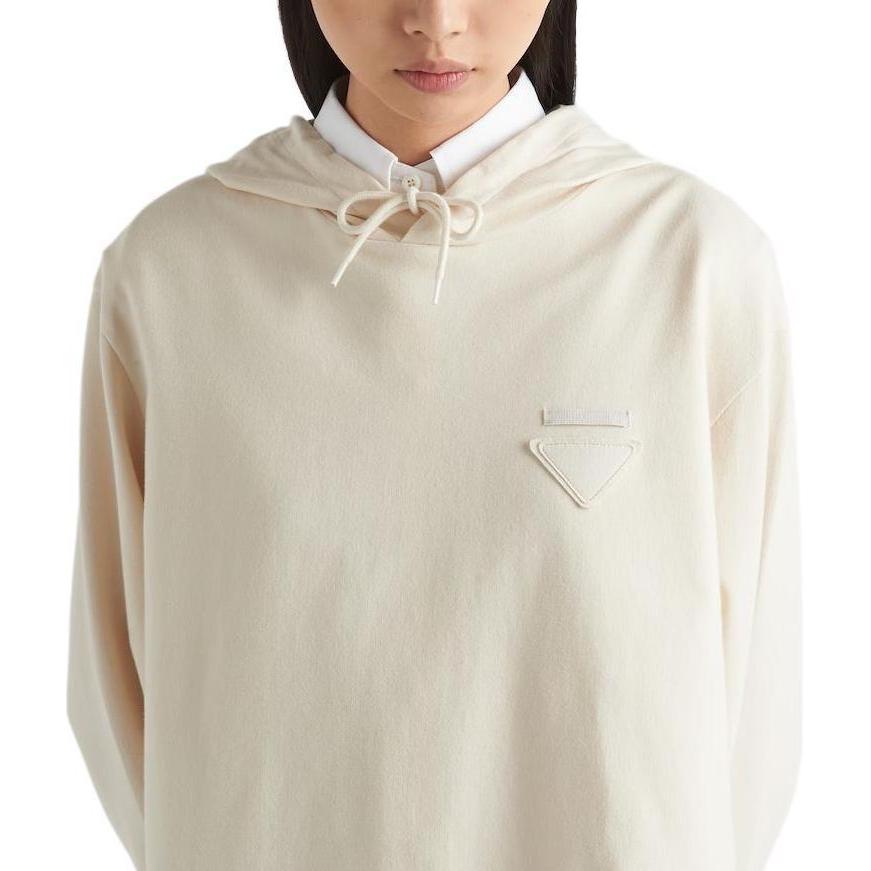 Purchase (W) 普拉达 SS24 米色带Logo抽绳连帽长袖连衣裙. 133309-14LY-F0018-S-OOO