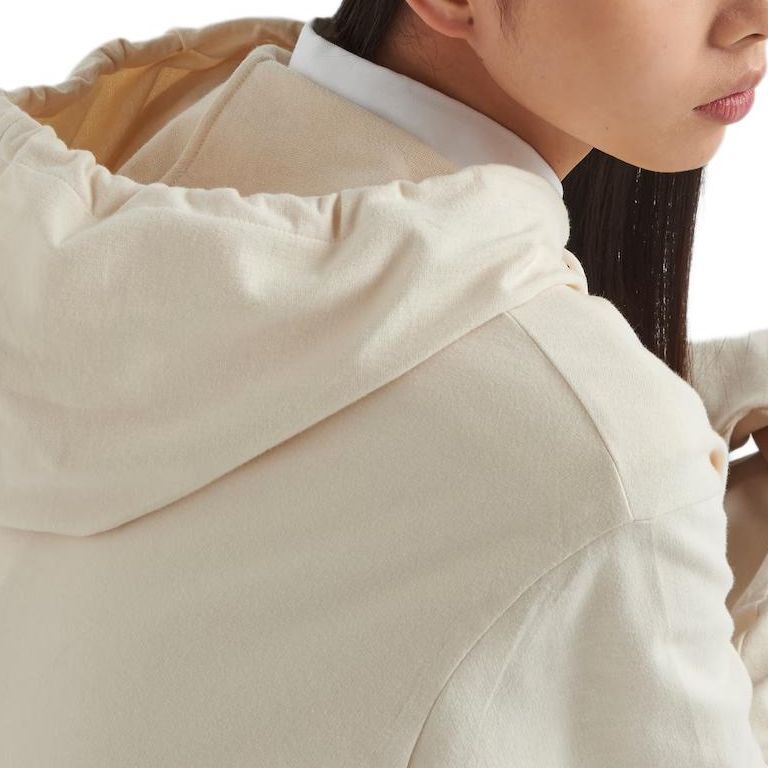 Details for (W) 普拉达 SS24 米色带Logo抽绳连帽长袖连衣裙. 133309-14LY-F0018-S-OOO