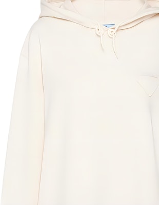 (W) 普拉达 SS24 米色带Logo抽绳连帽长袖连衣裙. 133309-14LY-F0018-S-OOO Sizing (W) 普拉达 SS24 米色带Logo抽绳连帽长袖连衣裙. 133309-14LY-F0018-S-OOO