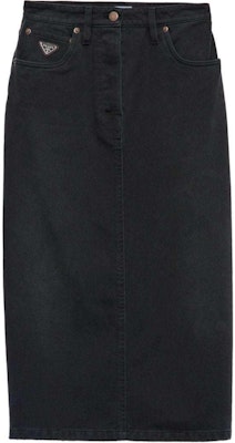 (W) Falda Negra Prada SS24 Casual Recta de Largo Medio con Detalle de Botones GFD180-148J-F0557-S-OOO Buy (W) Falda Negra Prada SS24 Casual Recta de Largo Medio con Detalle de Botones GFD180-148J-F0557-S-OOO