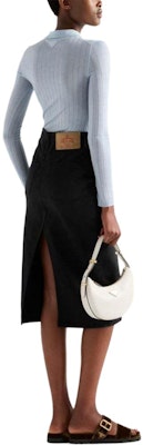 (W) Falda Negra Prada SS24 Casual Recta de Largo Medio con Detalle de Botones GFD180-148J-F0557-S-OOO Shop (W) Falda Negra Prada SS24 Casual Recta de Largo Medio con Detalle de Botones GFD180-148J-F0557-S-OOO