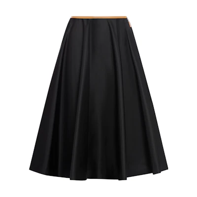 (Women) PRADA SS24 Black Solid A-Line Mid-Rise Casual Long Skirt 21C925-1WQ8-F0002-S-OOO