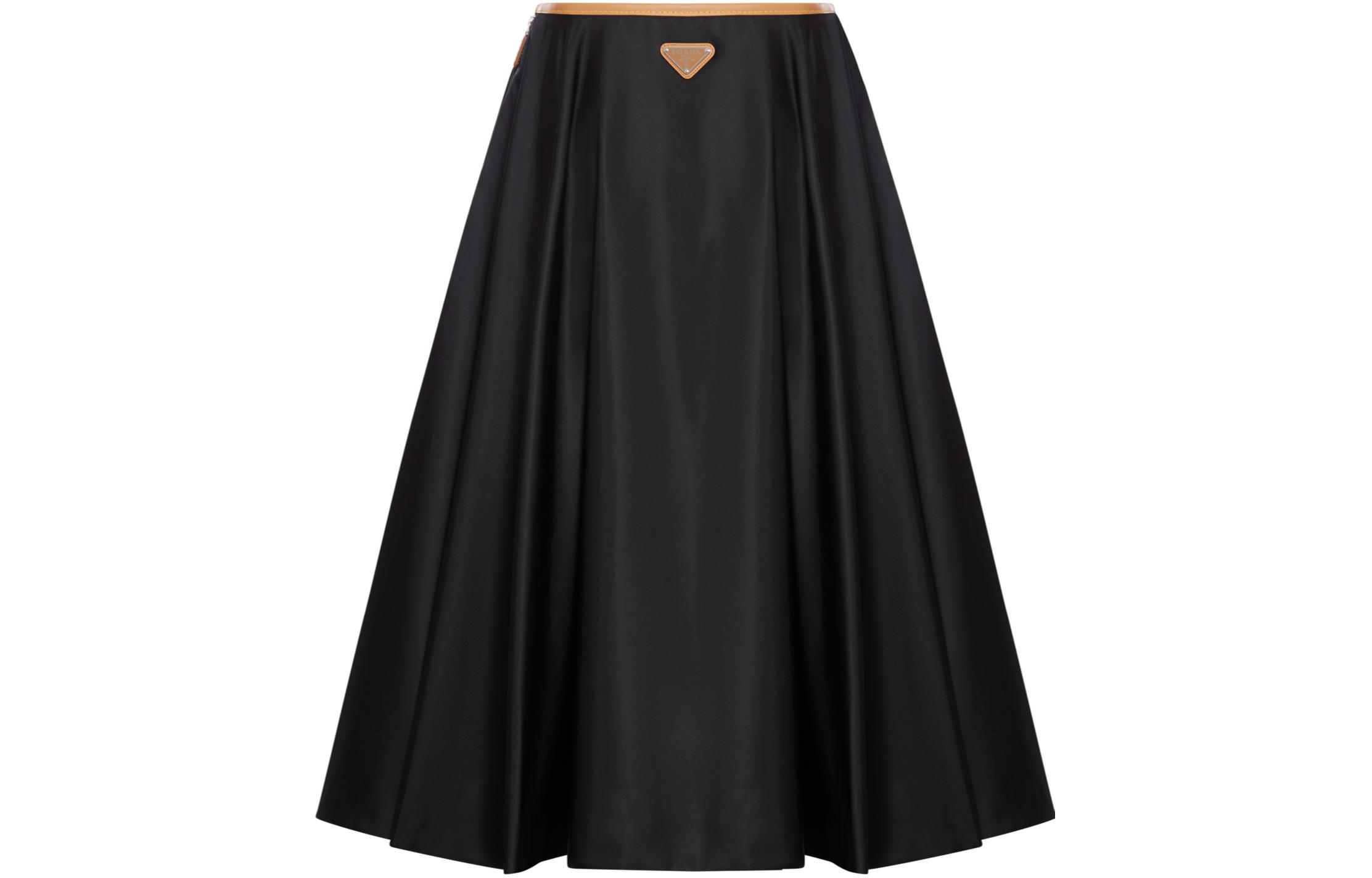 Lookbook (W) PRADA SS24 Falda Larga Negra Casual Línea A Tiro Medio 21C925-1WQ8-F0002-S-OOO