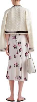 (Women) PRADA SS24 Button-Up Long Sleeve Knit Sweater Cream with Striped Trim. P25M86-15EK-F0VA5-S-OOO Shop (Women) PRADA SS24 Button-Up Long Sleeve Knit Sweater Cream with Striped Trim. P25M86-15EK-F0VA5-S-OOO