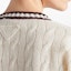 Details for (Women) PRADA SS24 Button-Up Long Sleeve Knit Sweater Cream with Striped Trim. P25M86-15EK-F0VA5-S-OOO