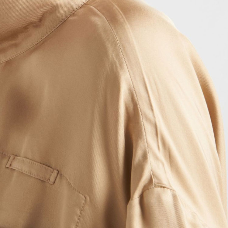 Details for (W) PRADA SS24 卡其色徽標拉鍊設計長袖休閒夾克. P538OQ-14PE-F0065-S-OOO