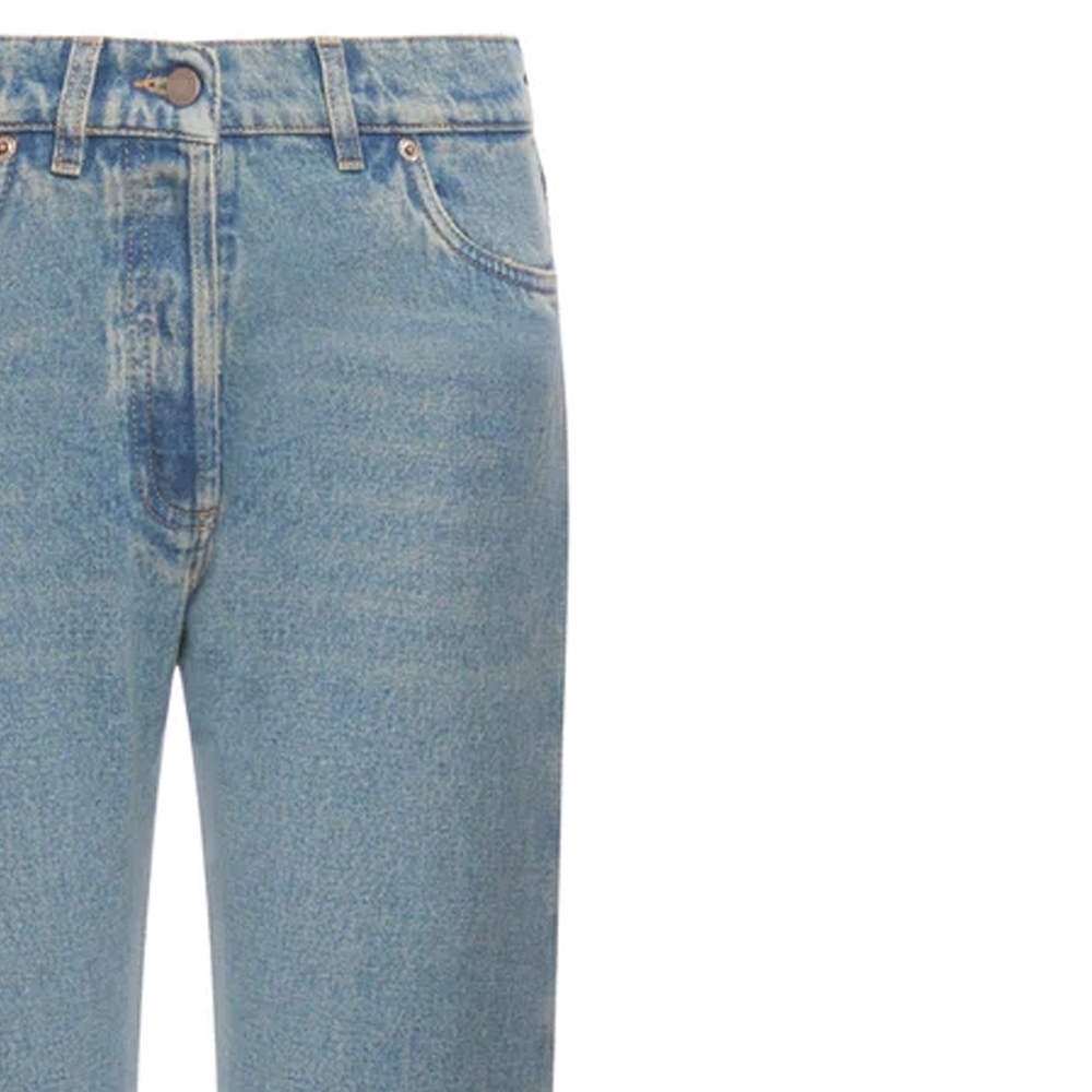 Cheap (Women) PRADA SS24  Light Blue High-Waist Straight-Leg Denim Jeans. GFP469-13Z6-F0BAN-S-OOO