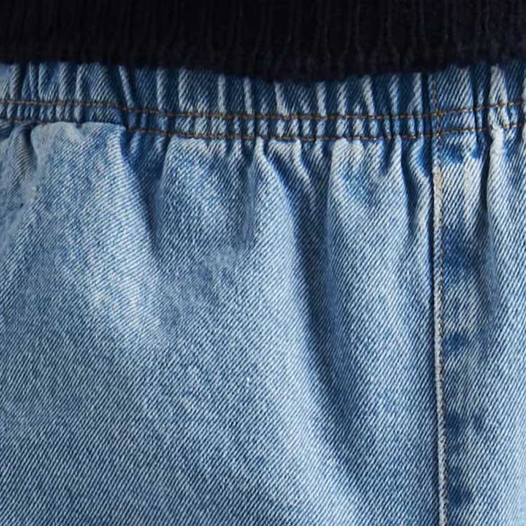 Sizing (Women) PRADA SS24  Light Blue Straight-Leg Elastic Waist Jeans with Back Pocket. GFP509-14CC-F0BAU-S-OOO