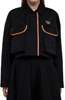 (Women) PRADA SS24 Logo Short Pocket Casual Jacket - Black 29X169-1WQ8-F0002 (Women) PRADA SS24 Logo Short Pocket Casual Jacket - Black 29X169-1WQ8-F0002